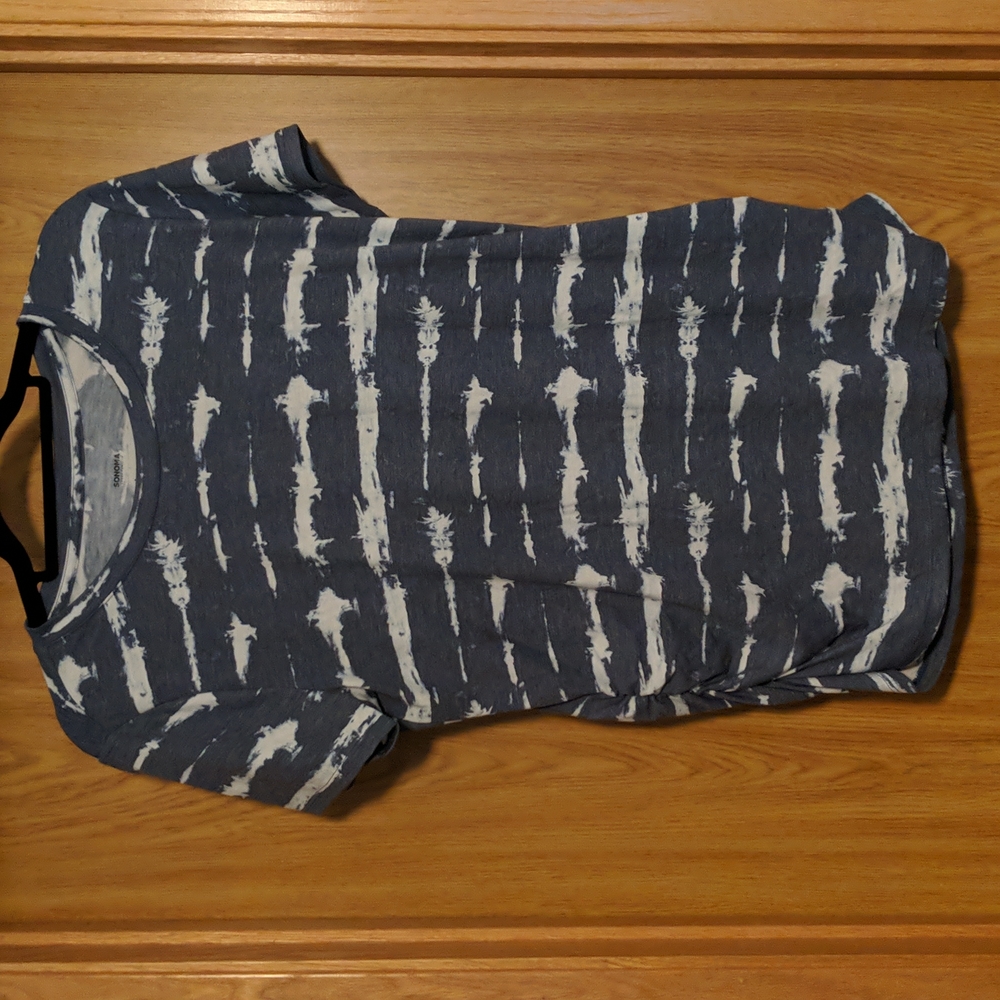 Dark blue tie dye maternity shirt